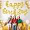 Gold Happy Birthday Balloons – 16 Inch Script/Cursive Foil Mylar Letter Banner for Kids and Adults Birthday Party Decorations (Gold)